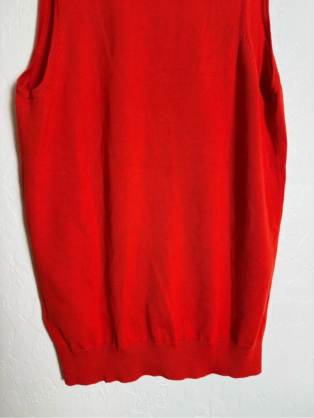 Zara Red Sleeveless Knit Top Deep Scoop V-Neck Sweater Vest Tank